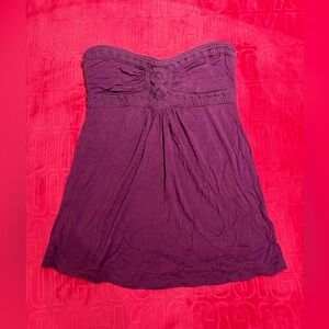 Y2K Purple Crochet Strapless Tube Top